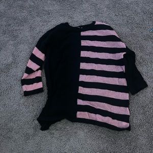 cute and warm pink and black fuzzy dress
